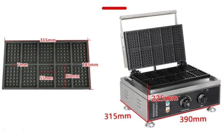 Commercial No-Stick Waffle Maker Electric Waffle Machine 220V Stainless Steel PT
Opens in a new wind