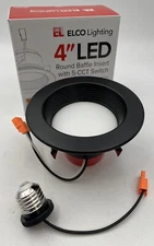 Elco EL410CT5BB 4" Integrated LED Baffle Recessed Black Trim 700 Lumens Light