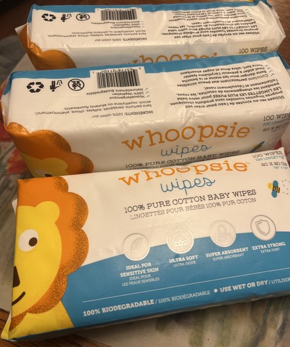Whoopsie Wipes Ultra-Soft- 100% Pure Cotton Dry Baby Wipes Use Wet or Dry 2-Pack - Picture 3 of 6