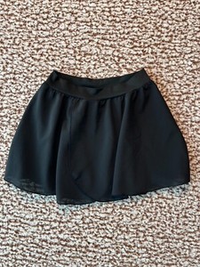 Kids Black Ballet Skirt Medium Dance Wrap Chiffon Girls Costume 20" Waist