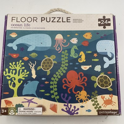 Petit Collage Ocean Life Floor Puzzle 24 Piece 24'' x 18'' Fun & Beautiful