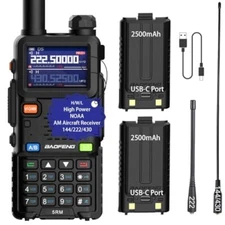 Baofeng 5RM Multi-Band Long Range Radio Scanner Walkie Talkie Transceiver Pack