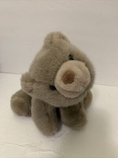 Oso de peluche Chosun cachorro marrón topo peluche 9" sentado peluche corazón vintage
