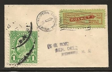 1936 USA Russo rocket mail mini-cover - EZ 7C1
