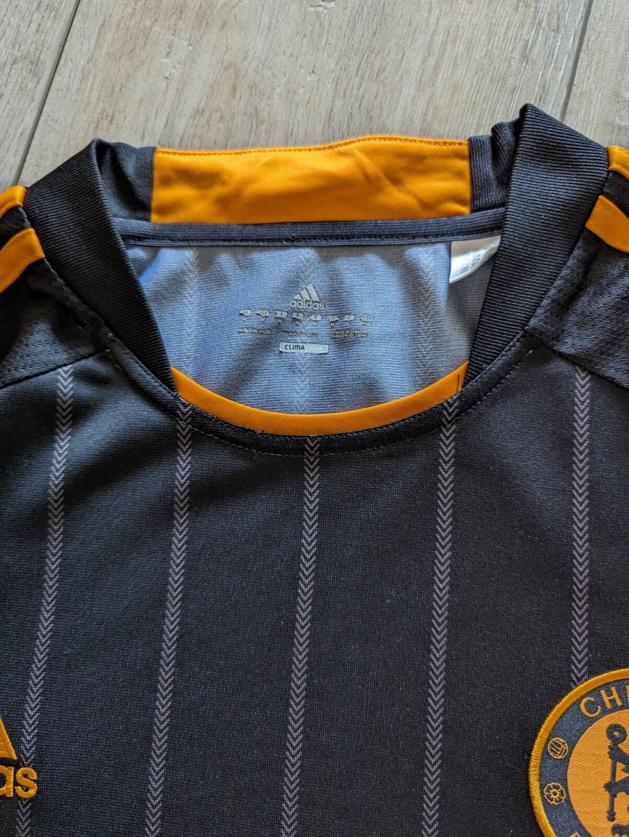 2010年 Adidas CHELSEA ユニフォーム US-M 黒 オレンジ Adidas Chelsea Football Club Samsung Black Orange soccer