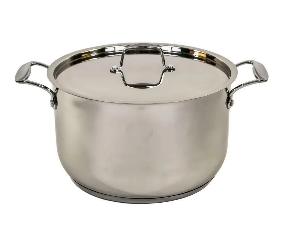 Mastercook Stainless Steel Induction Casserole Stockpot with Steel Lid Pan 30cm