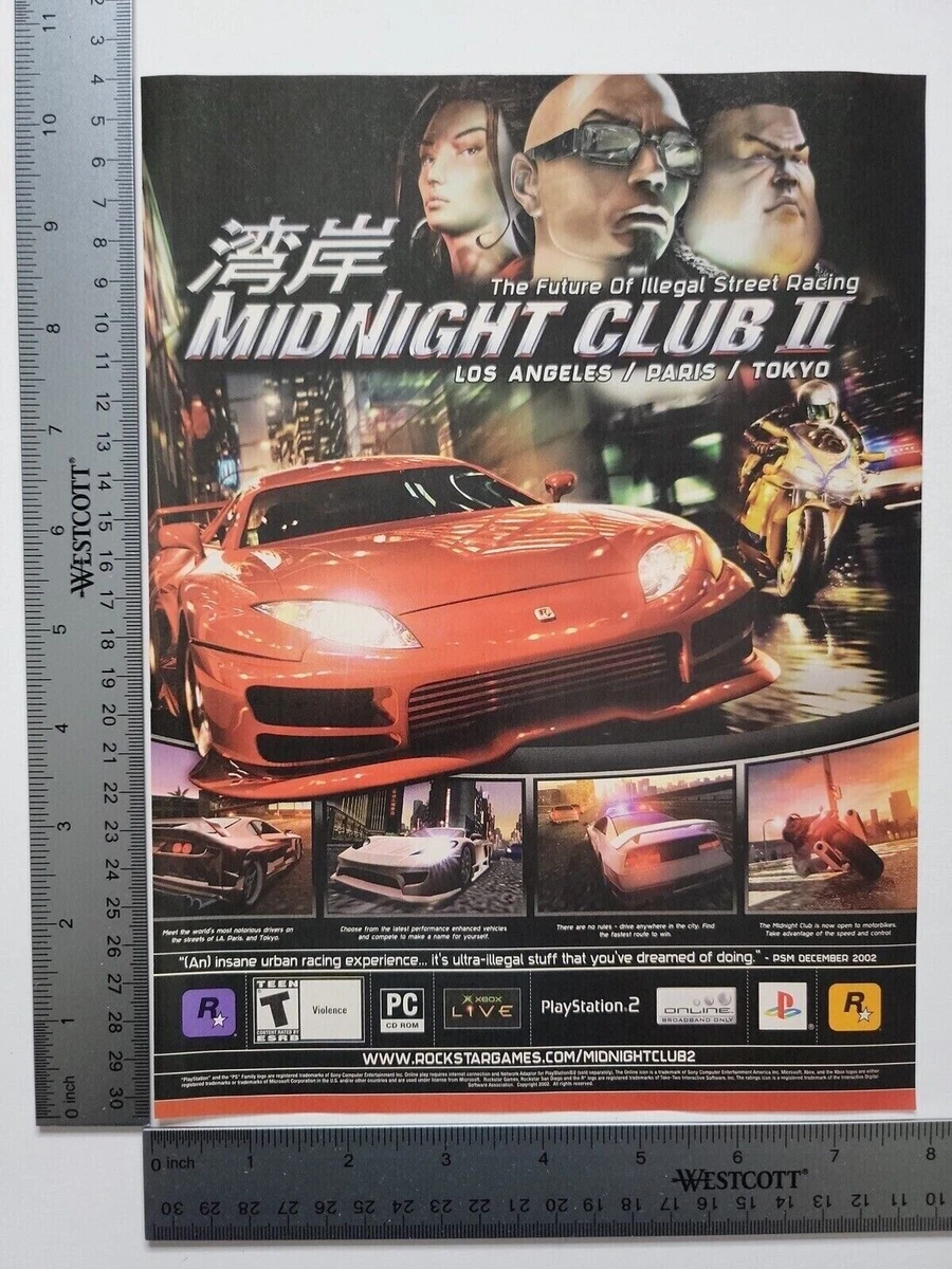Midnight Club Ii 2 Advertisement Original Print Ad / Poster Game Gift Art |  eBay