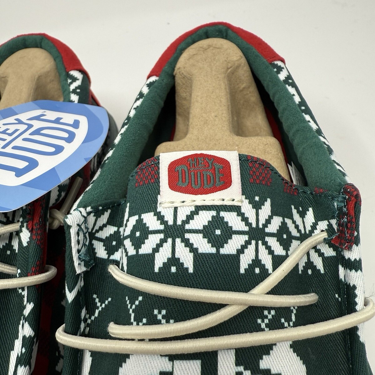 Hey Dude Wally Holiday Cheers Shoes Mens Size 10 Green Multi Casual Comfort Xmas Amazon.com: HEYDUDE Wally Fishmas Sweater Pine Green/Multi  main image 3