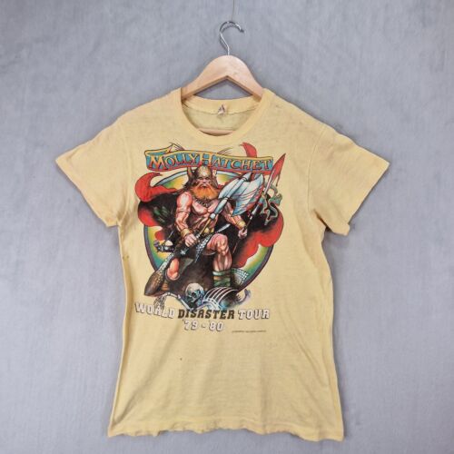 Camisa vintage Molly Hatchet 1979 World Disaster Tour de punto único para mujer mediana - Imagen 1 de 15