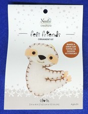 Adorable Sloth Felt Friends Needle Creations Ornament Craft Kit 3" x 4" Age 8 
