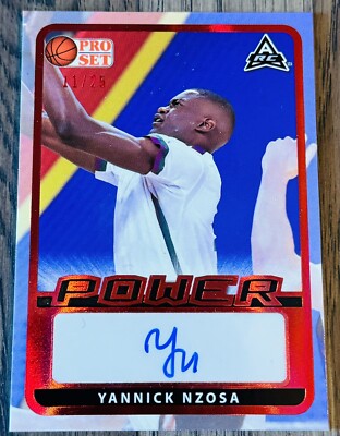 YANNICK NZOSA Rookie Autograph 2021-22 Pro Set Power Basketball RC Red /25