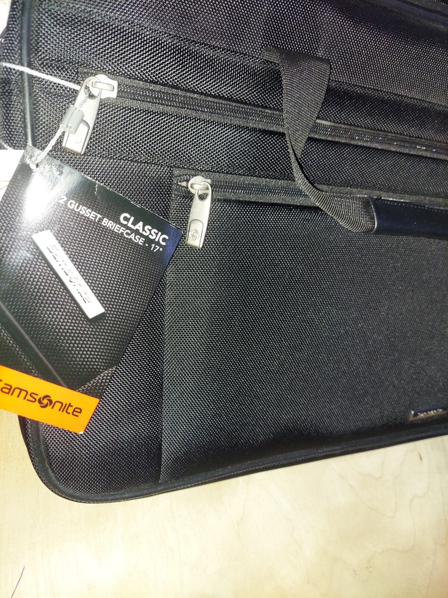 NWT SAMSONITE CLASSIC 2 GUSSET BRIEFCASE 17IN BONUS FREE