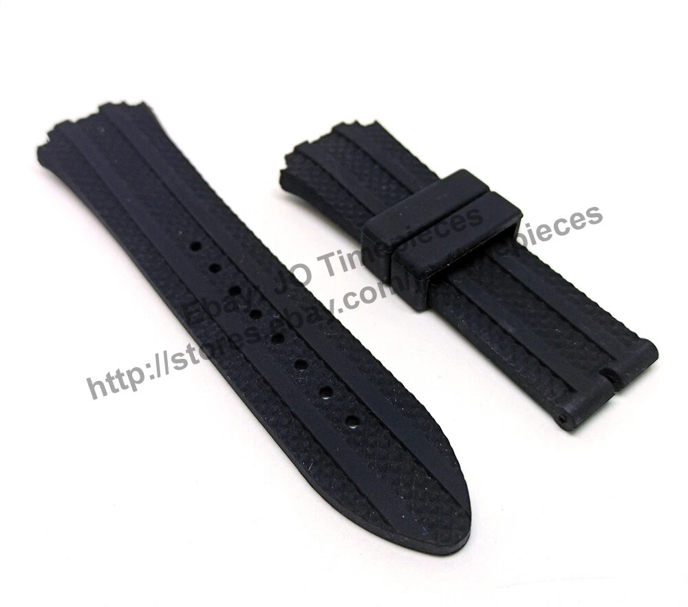 20mm Black Rubber watch band strap Comp Guess Collection GC W0674G6 W0674G3
