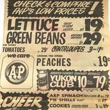Vintage Newspaper Advertisement Ad A&P Grocery Store Food Sales 22.5 x 11.25