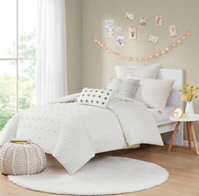 Brooklyn Cotton Jacquard Comforter Set with Euro Shams and Throw