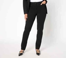 Tailored by SusanGraver Smart Ponte Slim Leg Trouser,Black Petite Medium A655629