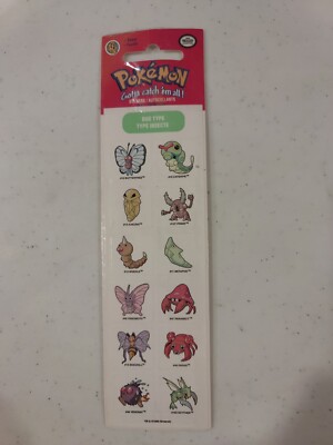 Vintage POKEMON STICKERS 1999 Nintendo NEW & SUPER RARE bug element 2
