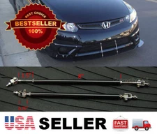 Black 8-11" adjustable extension Rod Bumper Lip Diffuser splitter For Mini