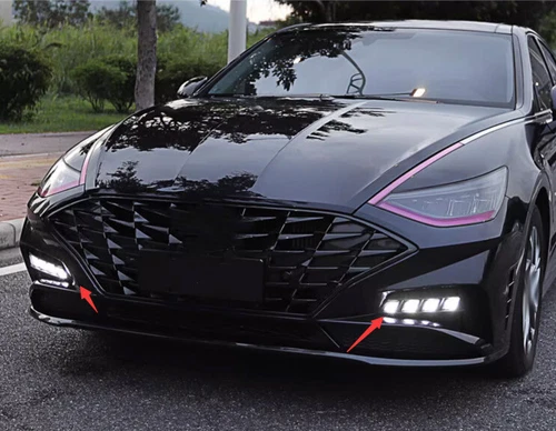 2 PIEZAS DRL LED luz de circulación diurna parachoques lámpara antiniebla para Hyundai Sonata 2020-2023 - Imagen 2 de 12