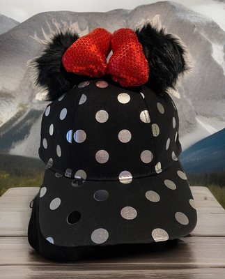 Disney Parks Minnie Pom Ears Silver Polka Dot Sequin Bow  display picture 1
