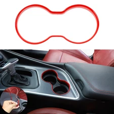 Interior Front Console Cup Holder Cover Trim For Dodge Challenger 2015-2022 Red