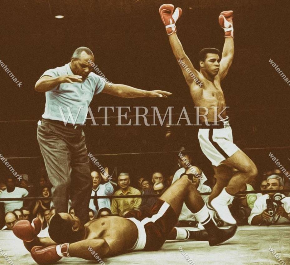 E617 Muhammad Ali Sonny Liston Knockout 8x10 11x14 16x Oil Painting Photo Ebay