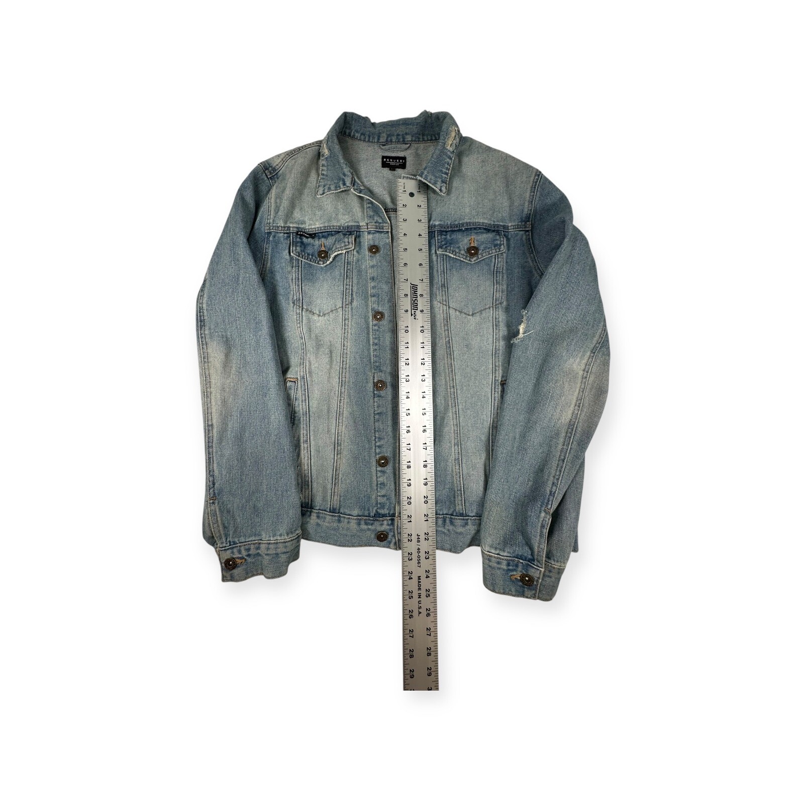 Request Premium Denim Jacket Distressed Light Was… - image 3