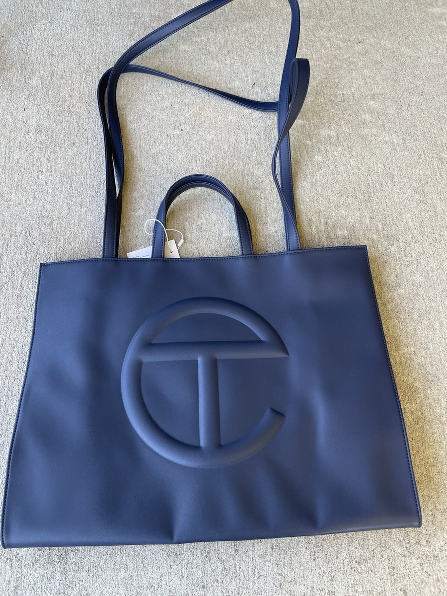 Telfar TF012NVL NAVY LARGE SHOPPING BAG WITH DUSTBAG NEW WITH TAGS