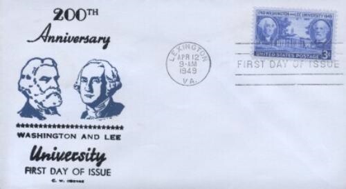 982 3c WASHINGTON & LEE UNIVERSITY - C. W. George Cachet - Bild 1 von 1