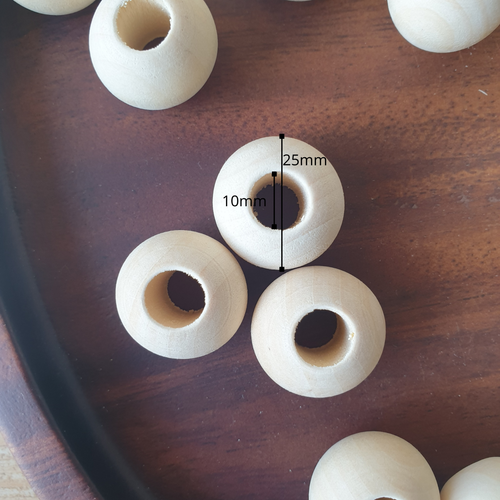 Large hole wooden beads for Macrame Natural untreated wood beads Craft supplies - Picture 5 of 27