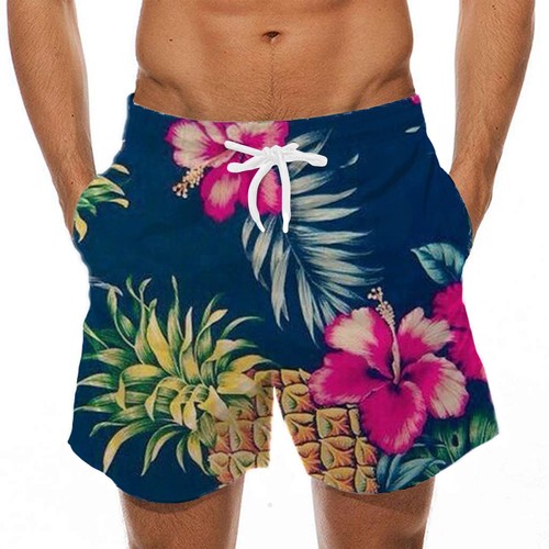Men's Hawaiian Beach Printed Shorts Sport Casual Pants All Size W(29in to 40in) - Picture 76 of 81