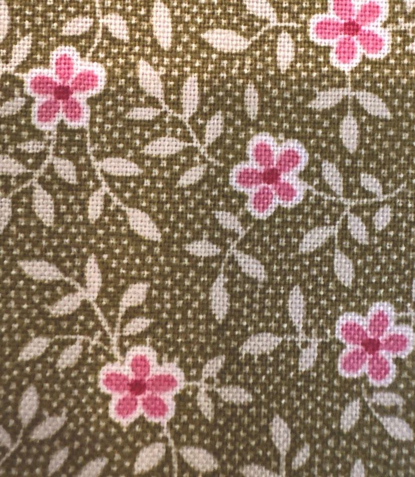 Tela floral de algodón gallo rojo W46”xL3Y margaritas rojas y verdes guisantes en blanco 8815 Foto 2 de 4