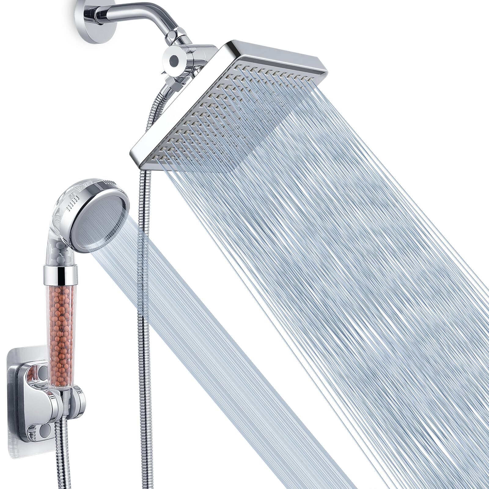High Pressure Rain Shower Head with Handheld Spray Combo, Hand Held Filter Sh...