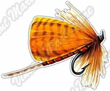 Fly Fishing Lure Bite Fisherman Fish Car Bumper Window Vinyl Sticker Decal 5"X4"