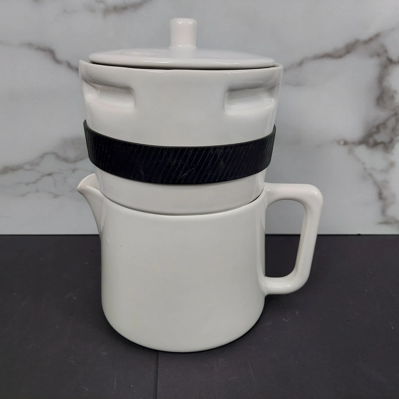 ABLE KONE COFFEE BREWER 4-Cup White Porcelain POUR OVER COFFEE POT USA Complete