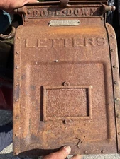 1909 Cast Iron US Mailbox Letter Drop Van Dorn Iron Works Co Cleveland Ohio