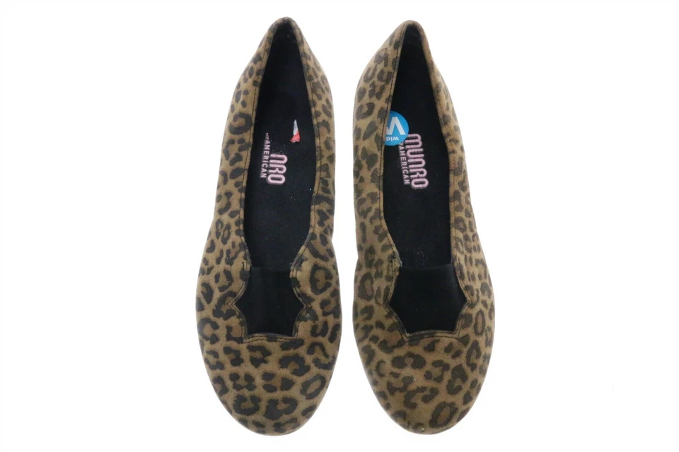 Munro America Womens Cheetah Print Suede Slip On Loafers Flats Size 5.5 W - Image 3 of 4