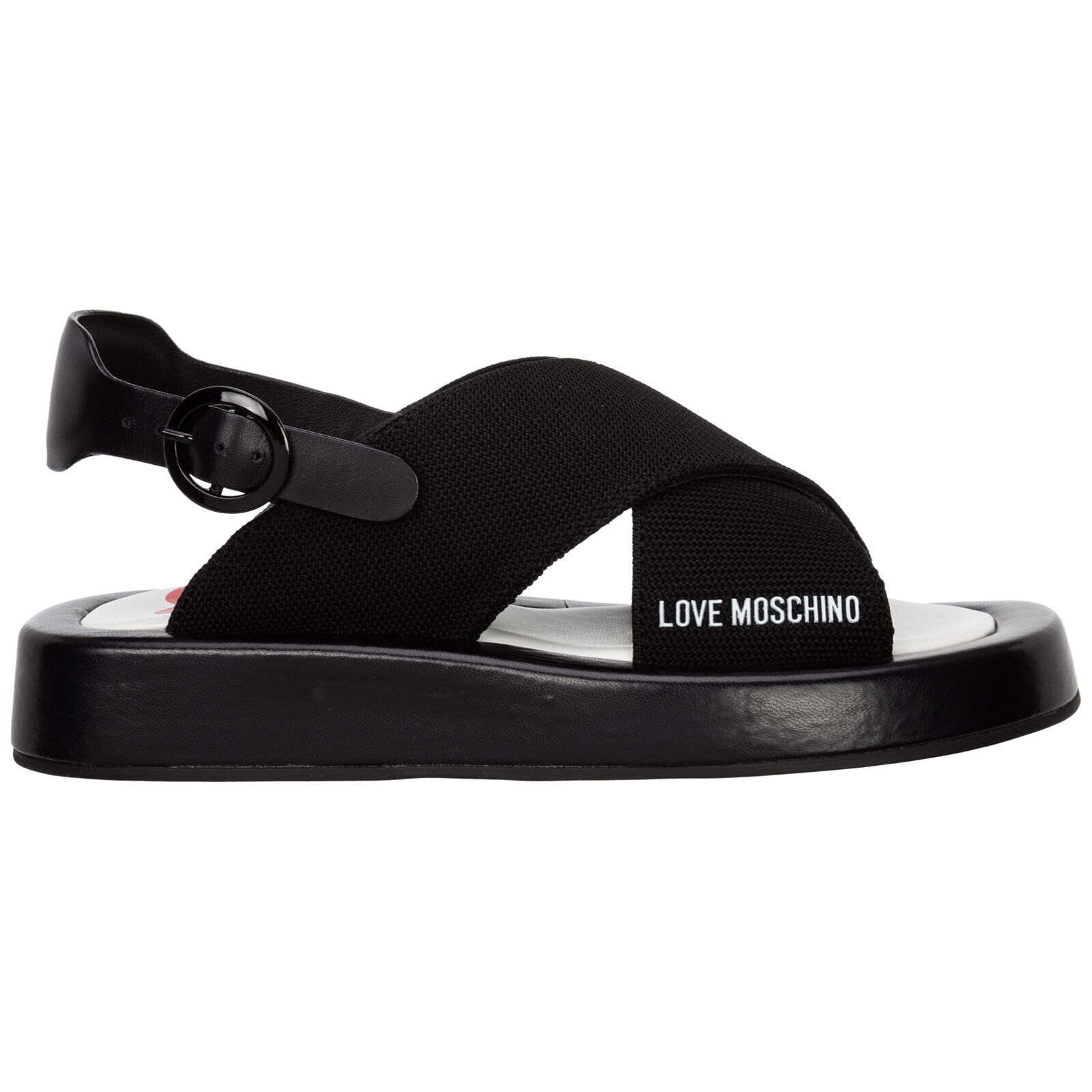 Love Moschino sandals women JA16123G0EIZM000 Black leather logo detail shoes