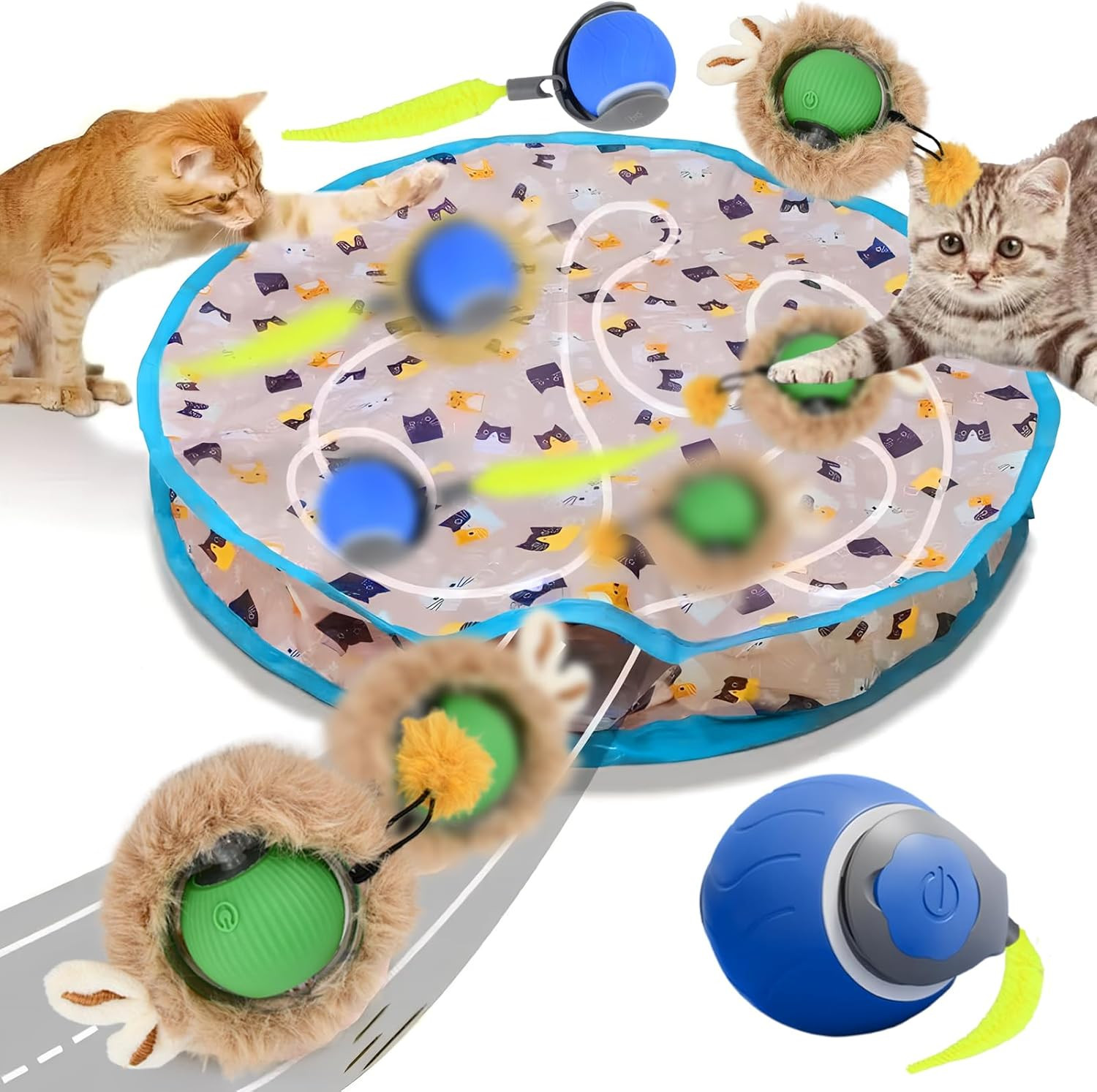 Gioco Interattivo Gatti: Tappetino con Palla Automatica 360° USB