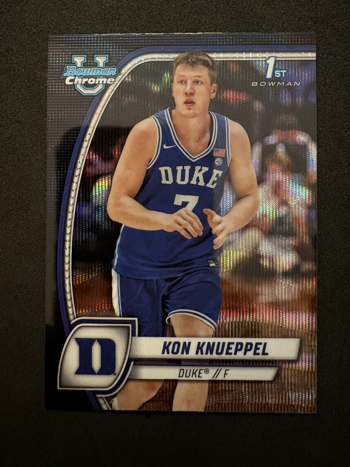 2024-25 Bowman University Chrome - Kon Knueppel #48 Black Wave Refractor (RC)