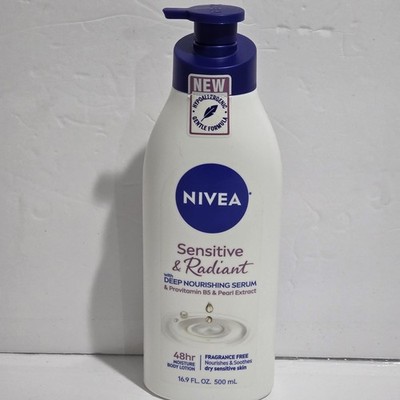 (1) Nivea SENSITIVE AND RADIANT BODY Pump Lotion 16.9 fl oz Gentle Formula - NEW