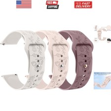 Silicone Watch Bands Quick Release 20mm 22mm Bands, Floral Engraved Soft Sili...