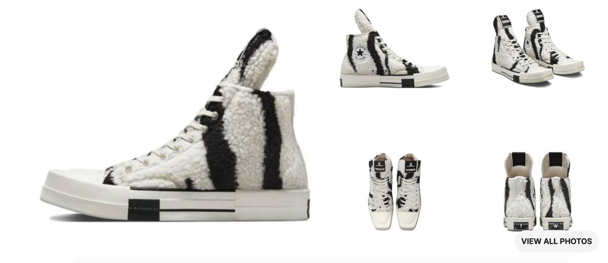 Size 12 - Rick Owens x Converse DRKSHDW TURBODRK Chuck 70 High