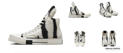 Size 12 - Rick Owens x Converse DRKSHDW TURBODRK Chuck 70 High