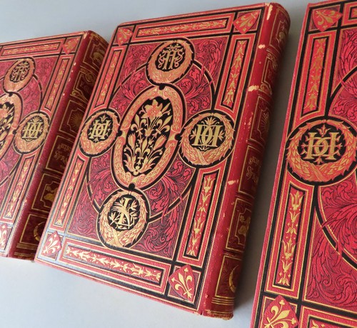 3 Vol Antique 1882 FRENCH Books HISTORY of FRANCE * Lavish RED LEATHER Bindings - Picture 3 of 24