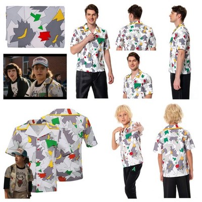 Dustin Henderson costume T-shirt Men Boy Stranger Cosplay Thing Short Sleeve Top
