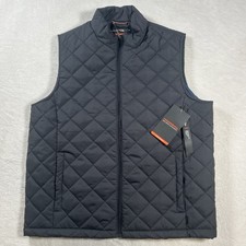 Hawke & Co Vest Mens Large Gray Quilted Perfo...