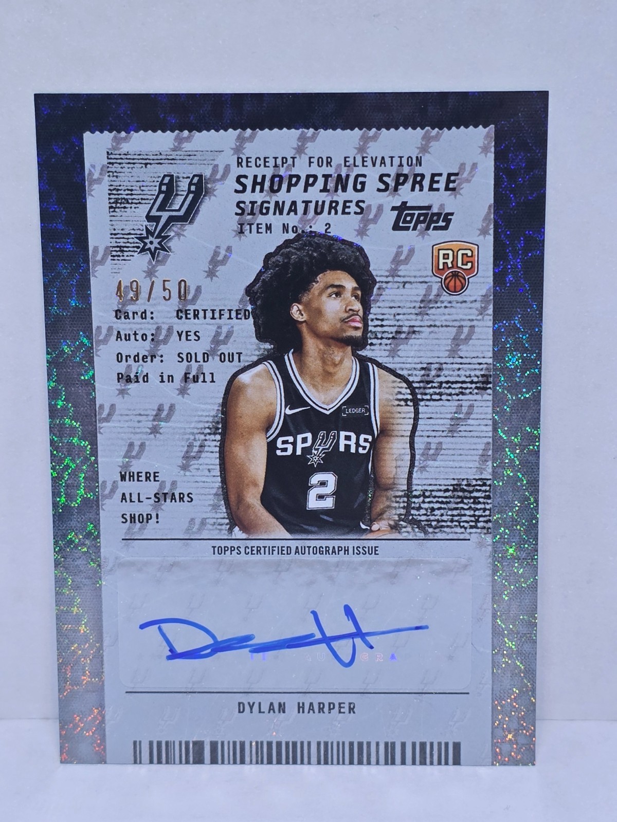 2025 Topps Dylan Harper Shopping Spree Signature Flash Drop 49/50 #SSA-DH
