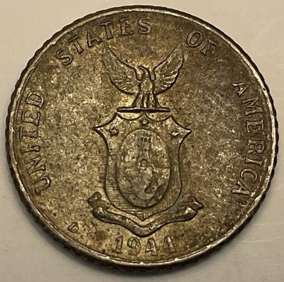 1944-D   Philippines 10 Centavos Silver Coin - Combined Shipping - Lot C94d