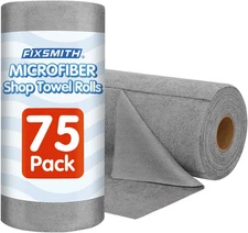 Microfiber Cleaning Cloth Roll -75 Pack, Microfiber Towel Roll Tear Away, Reusab